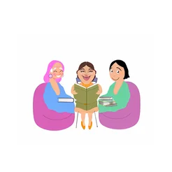 Free book club clipart of ladies with books